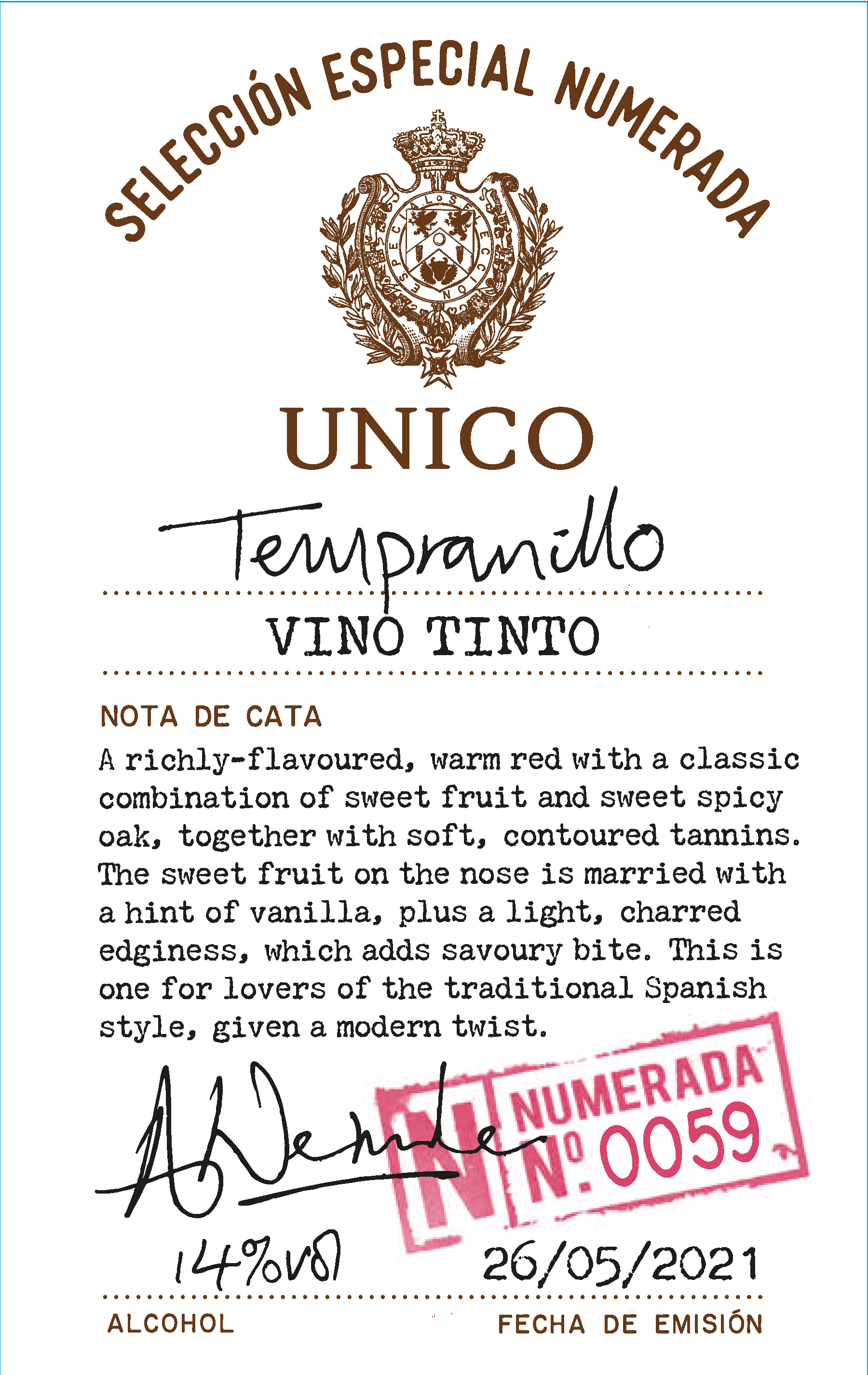 Unico Numerada No. 0059