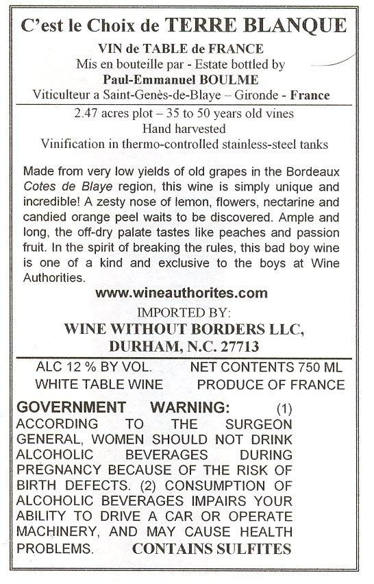 C'est le Choix de TERRE BLANQUE