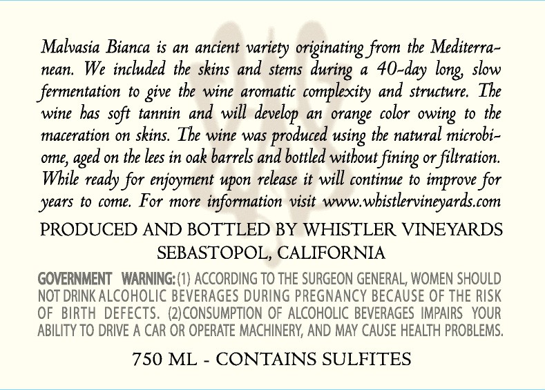 Betty's Vineyard Malvasia Bianca Whole Cluster