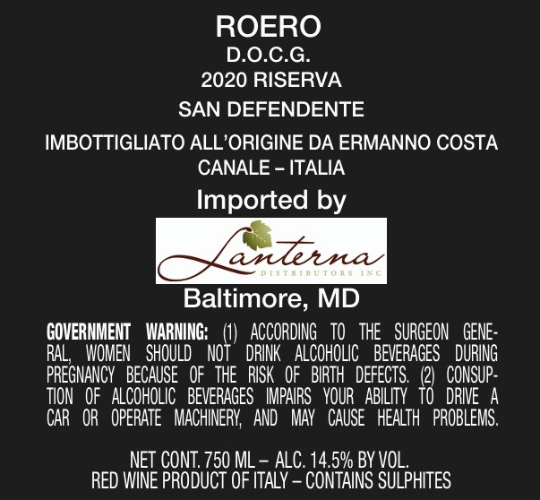 San Defendente Riserva