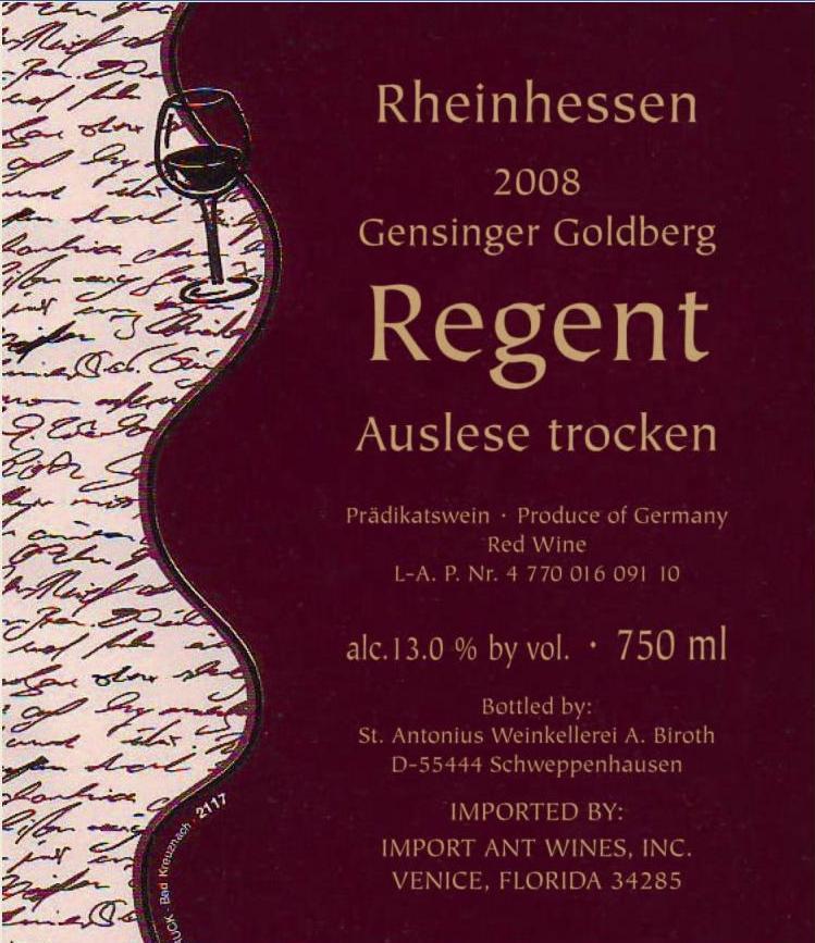 Gensinger Goldberg Regent Auslese Trocken