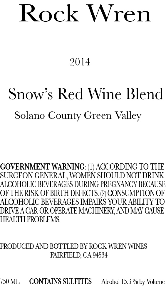 Snow’s Red Wine Blend