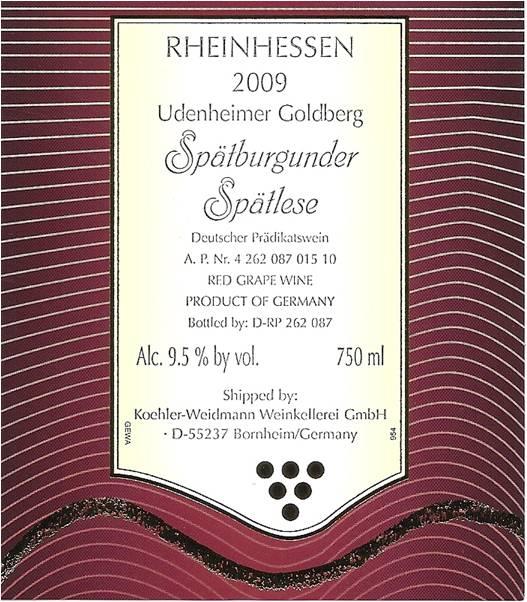 Udenheimer Goldberg Spätburgunder Spätlese
