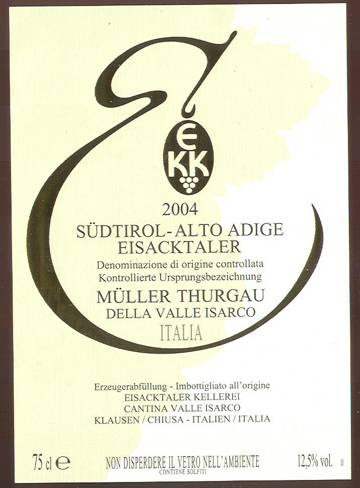 Müller Thurgau Della Valle Isarco