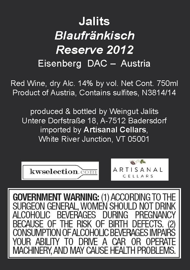 Jalits Blaufränkisch Reserve