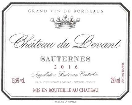Chateau Du Levant Sauternes