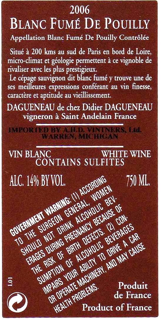 Blanc Fumé De Pouilly