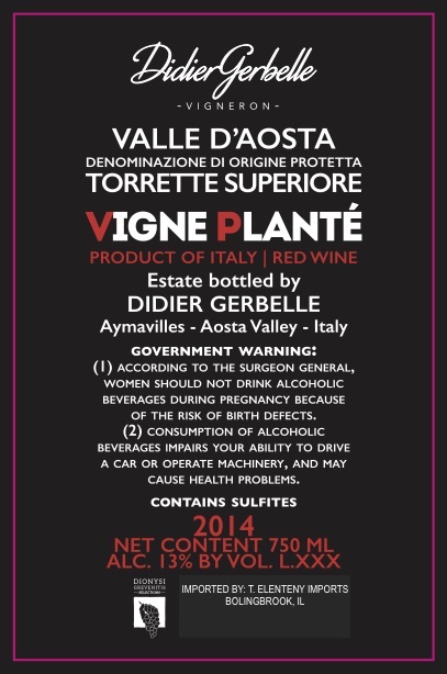 Vigne Plante Torrette Superieur