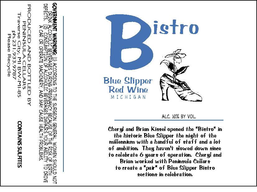Bistro Blue Slipper Red