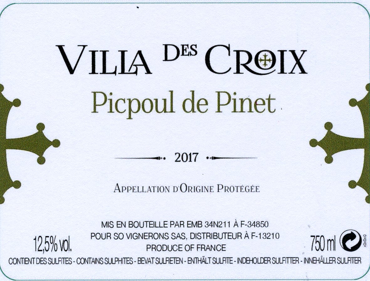 Vilia Des Croix Picpoul De Pinet