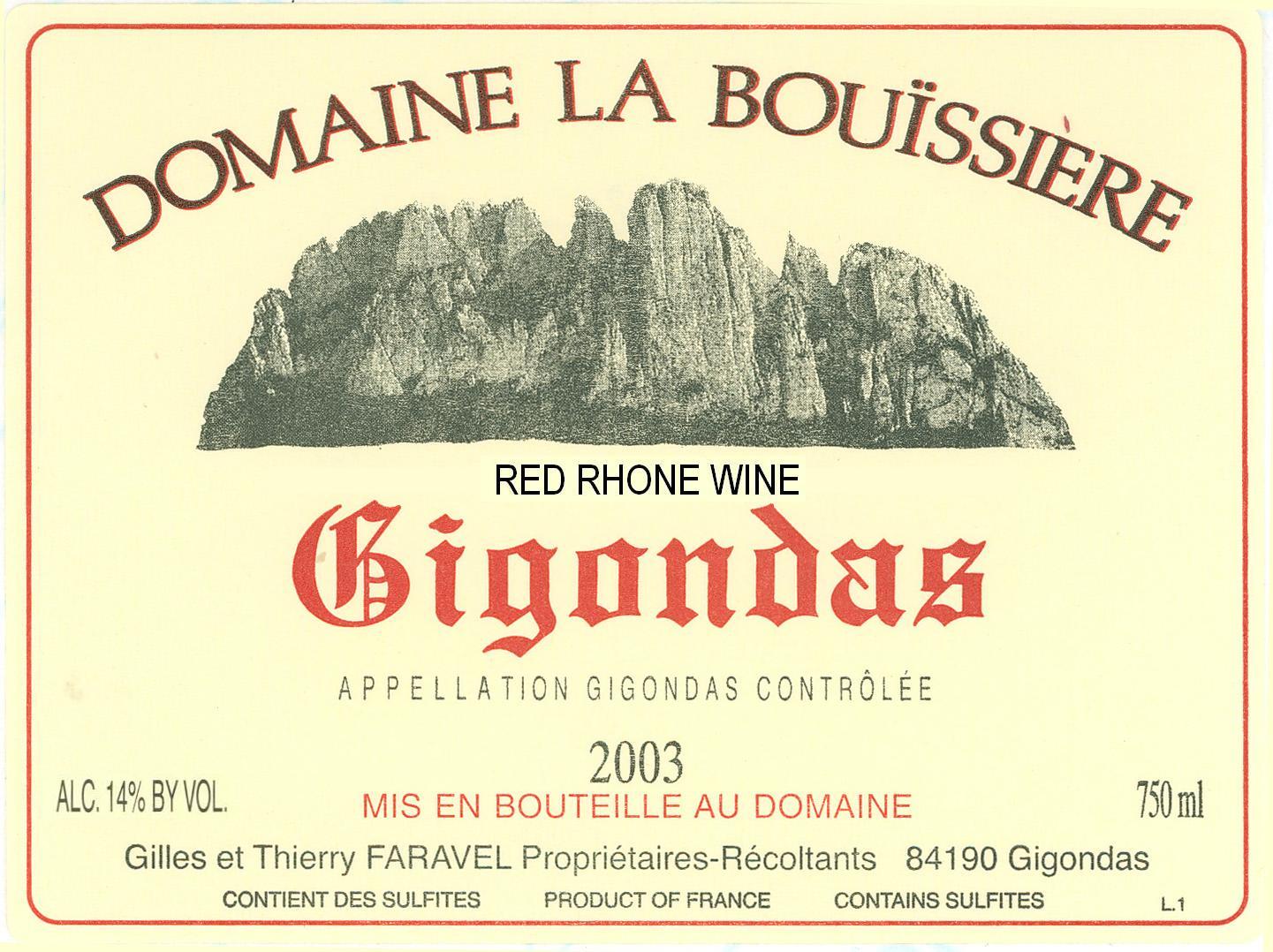 Domaine Red Rhone Wine Gigondas