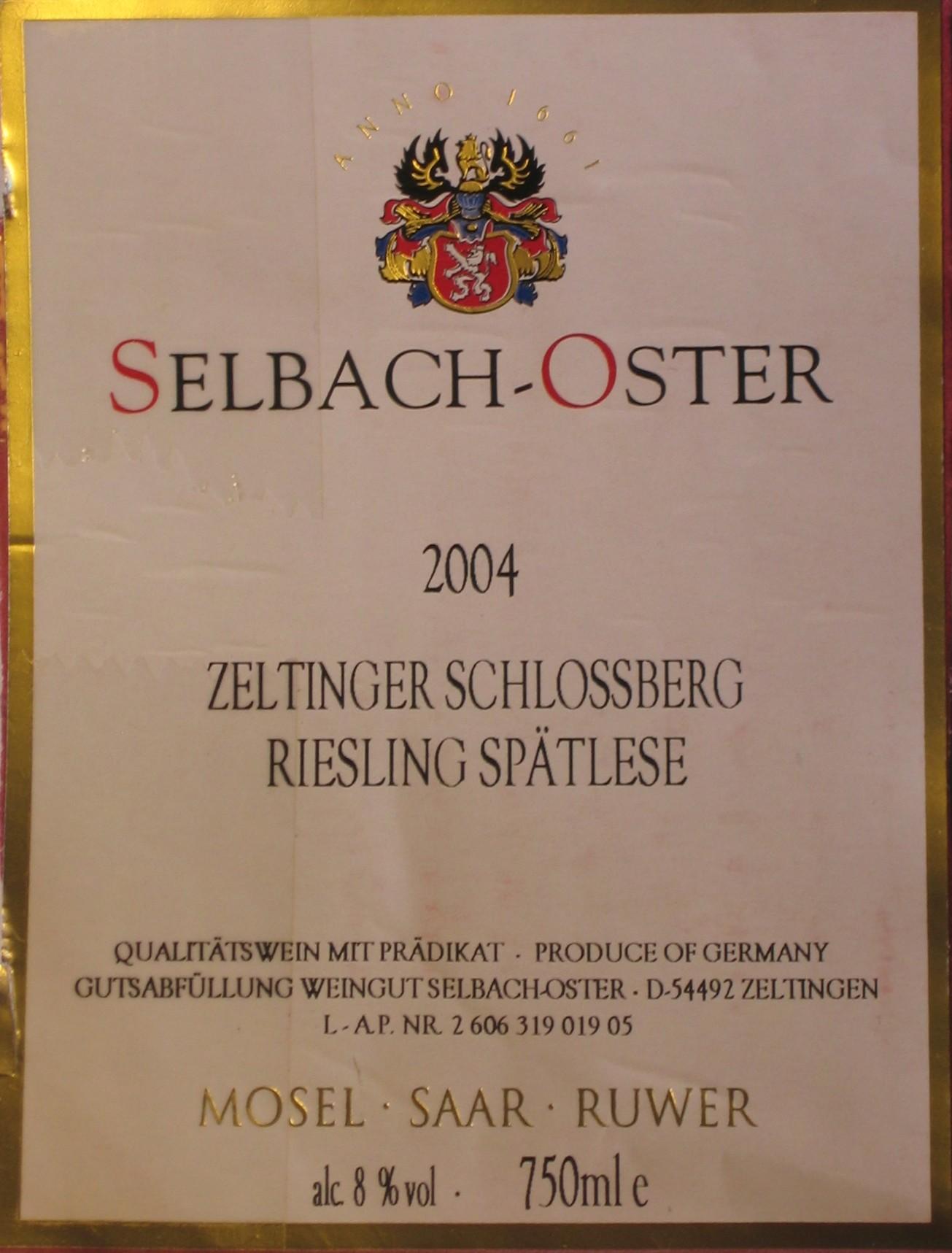 Zeltinger Schlossberg Riesling Spätlese