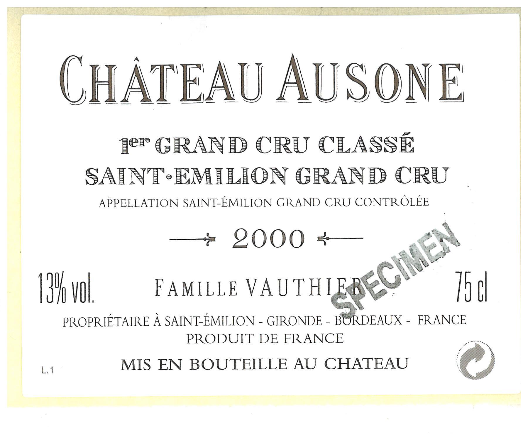 Château Ausone 1er Grand Classé