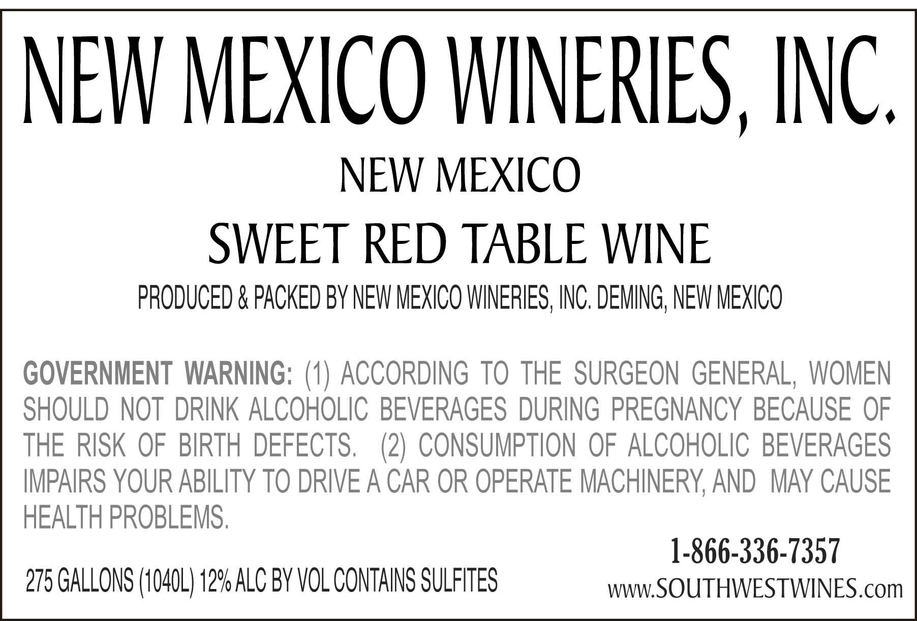 Sweet Red Table Wine