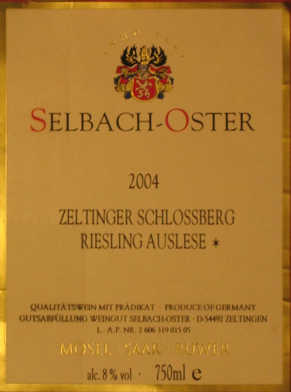 Zeltinger Schlossberg Riesling Auslese