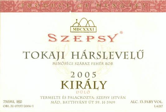 Tokaji Hárslevelű Mdcxxxi Szepsy
