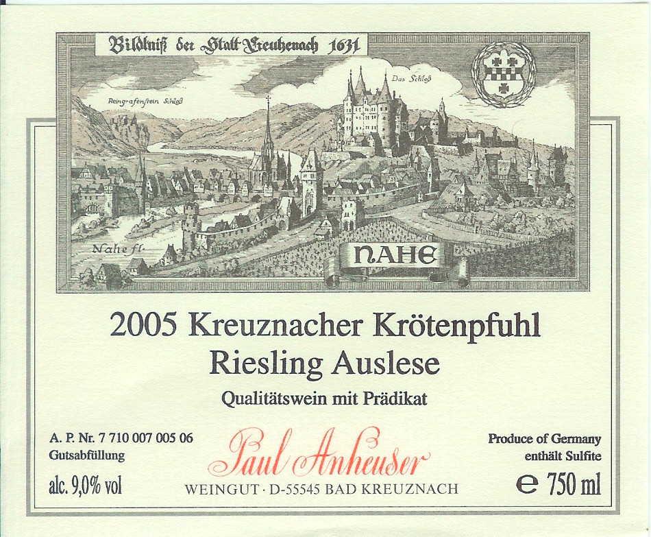 Kreuznacher Krötenpfuhl Riesling Auslese