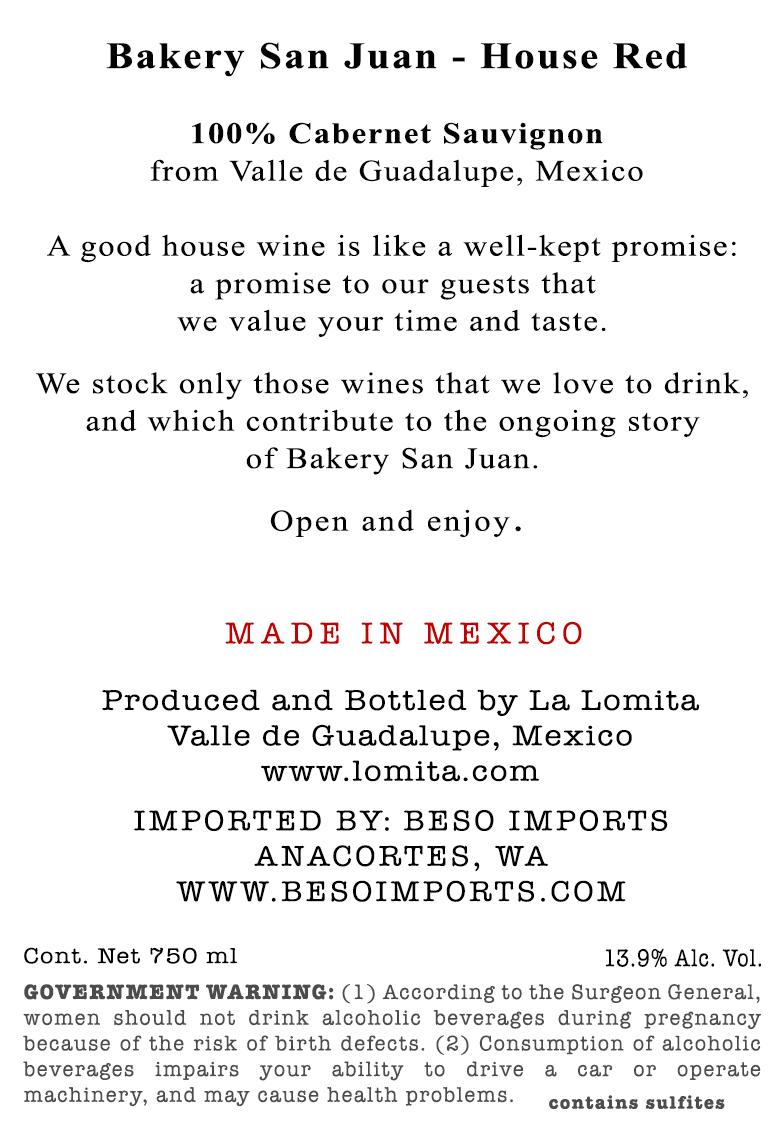 Bajery San Juan - House Red