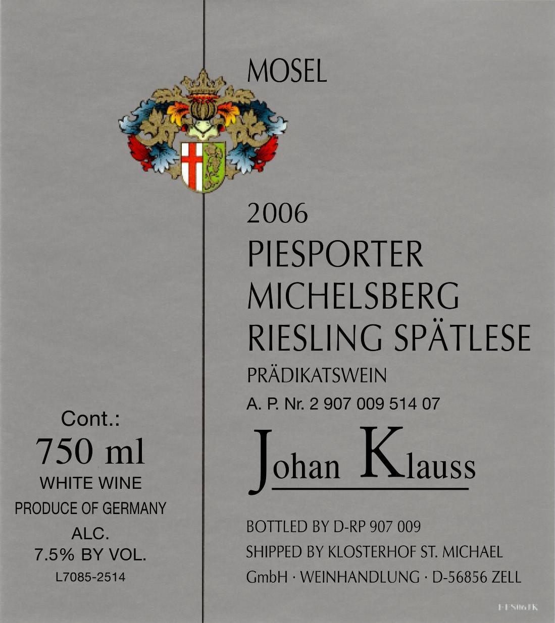 Piesporter Michelsberg Riesling Spätlese