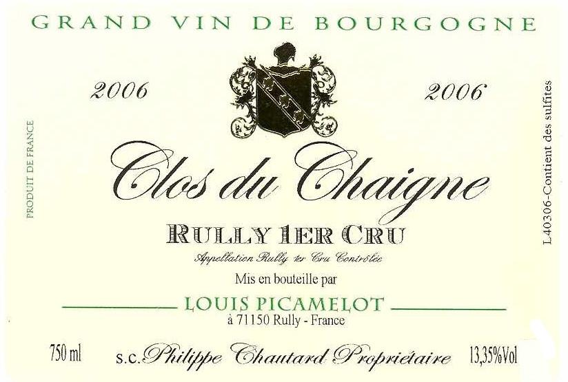 Clos Du Chaigne Rully 1er Cru
