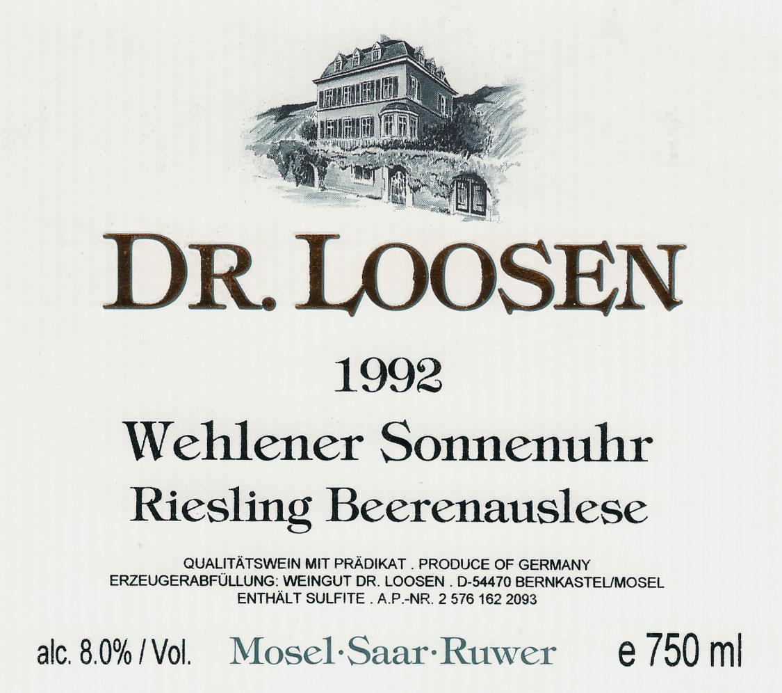 Wehlener Sonnenuhr Riesling Beerenauslese