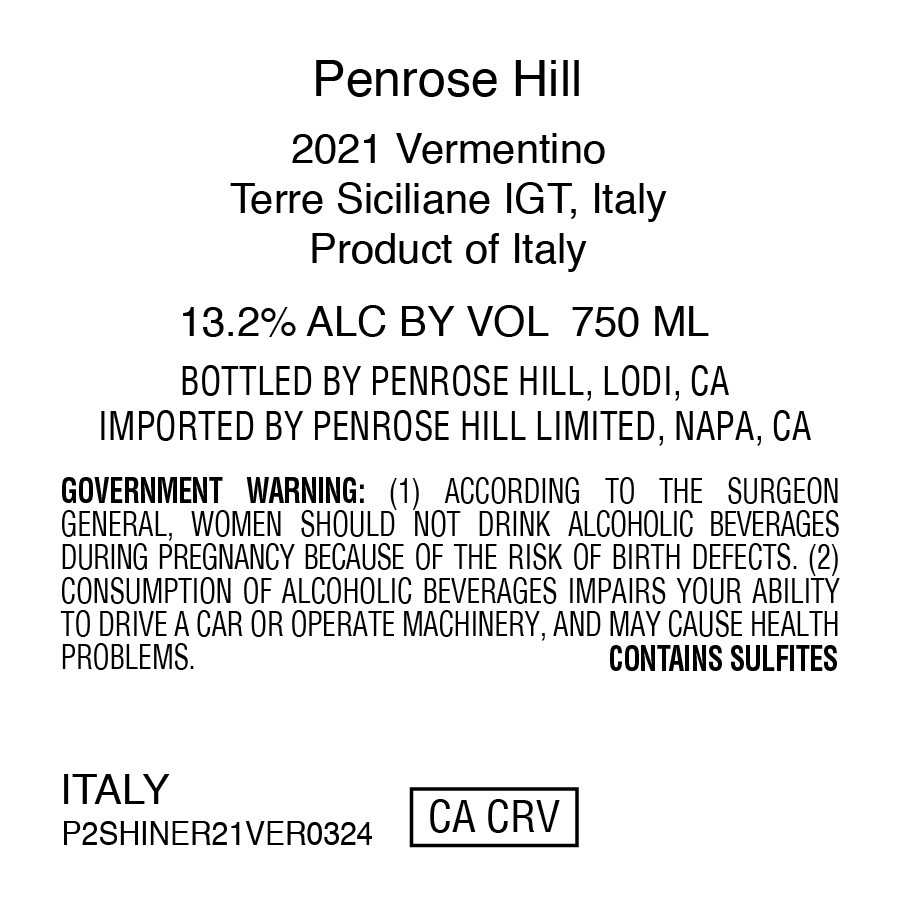 Vermentino Terre Siciliane Igt