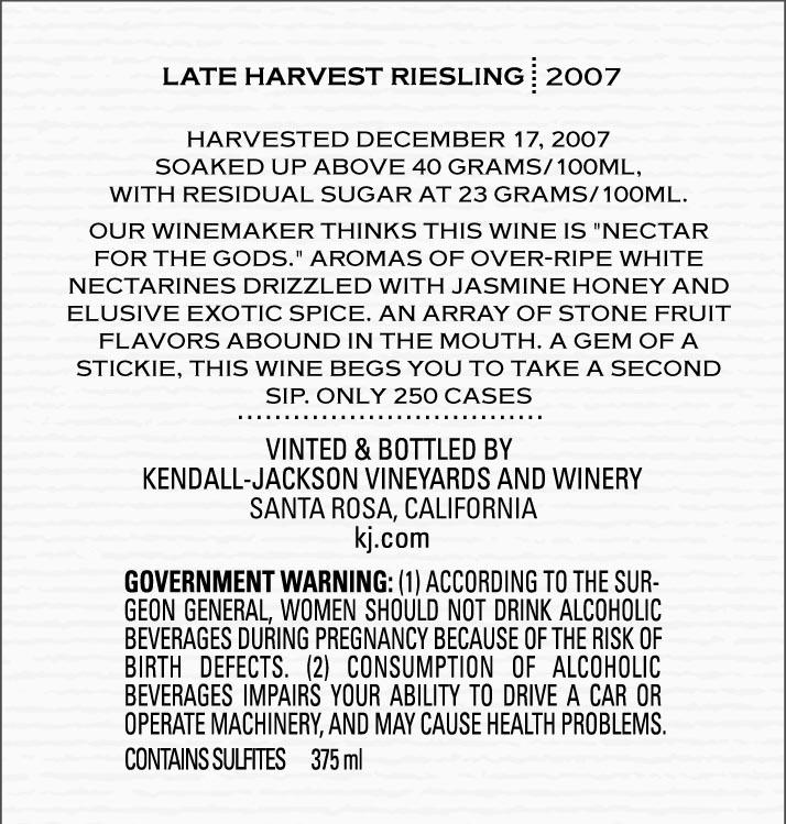 Late Harvest/Jackson Estates Grown