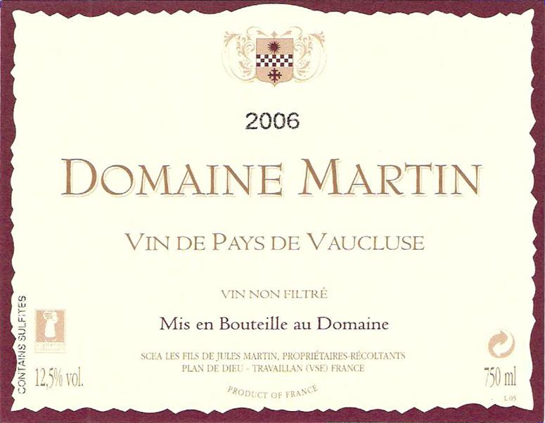 Vin De Pays De Vaucluse Red Rhone Wine