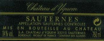 Chateau D'yquem Sauternes