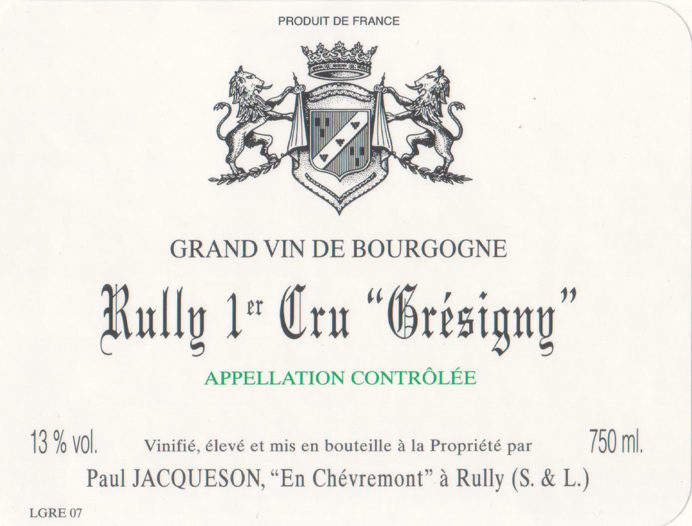 Rully 1er Cru 'Grésigny'