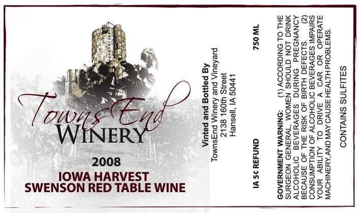 Iowa Harvest Swenson Red Table Wine