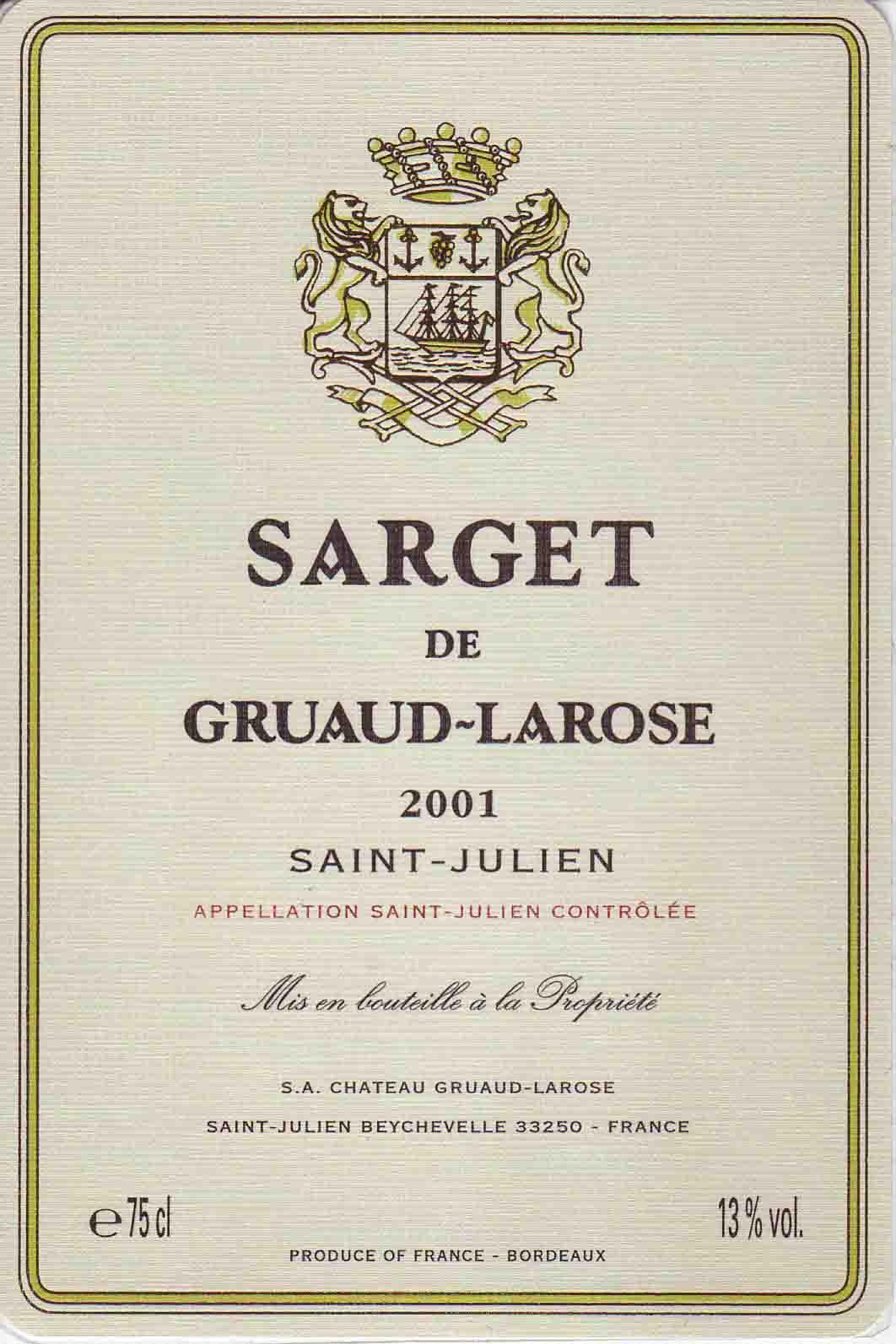 Sarget De Gruaud-Larose