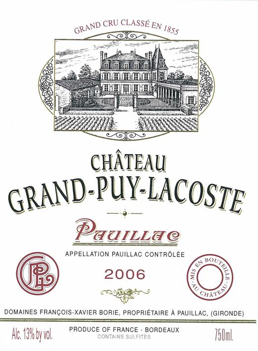 Chateau Grand - Puy - Lacoste - Pauillac Red Bordeaux