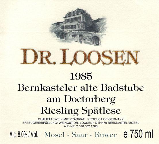 Bernkasteler alte Badstube am Doctorberg Riesling Spätlese