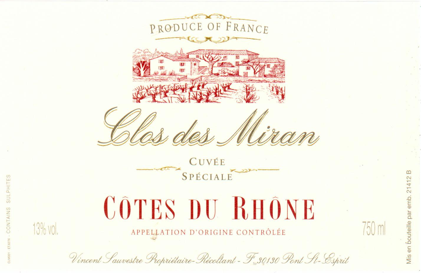 Clos Des Miran Côtes Du Rhône