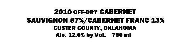 Off-Dry Cabernet