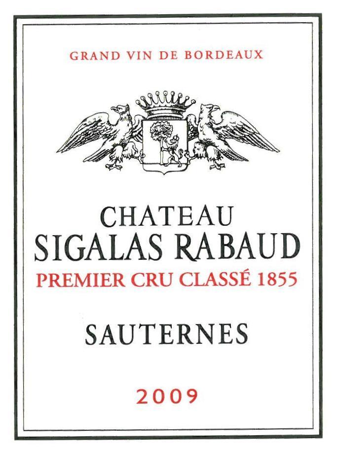 Sauternes Sigalas Rabaud Premier Cru Classé 1855