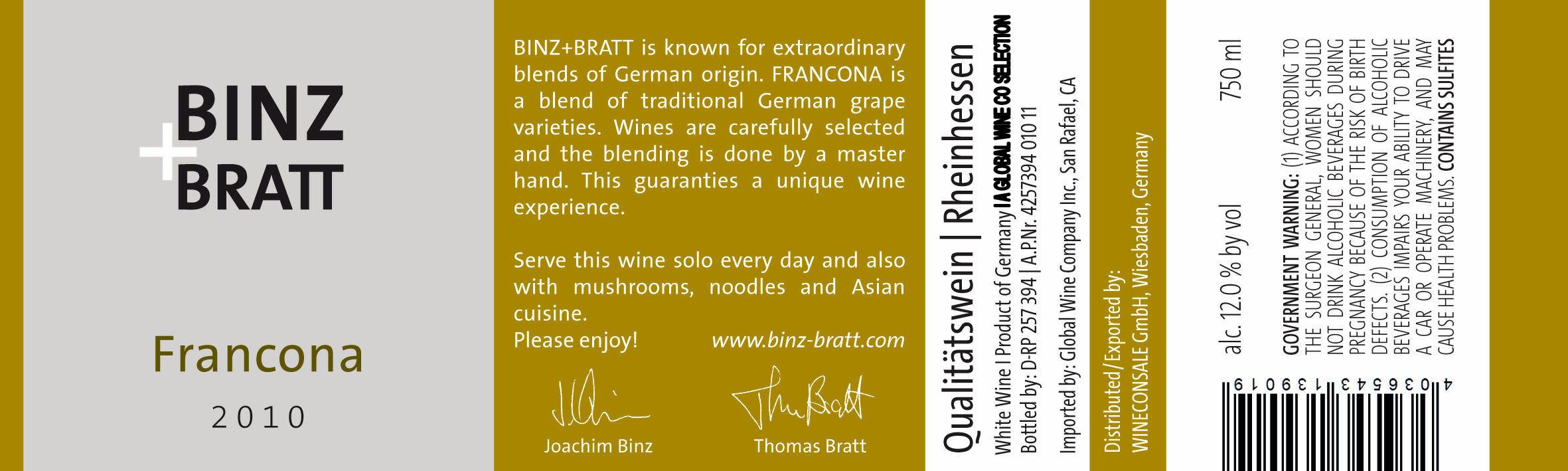 Binz + Bratt Francona