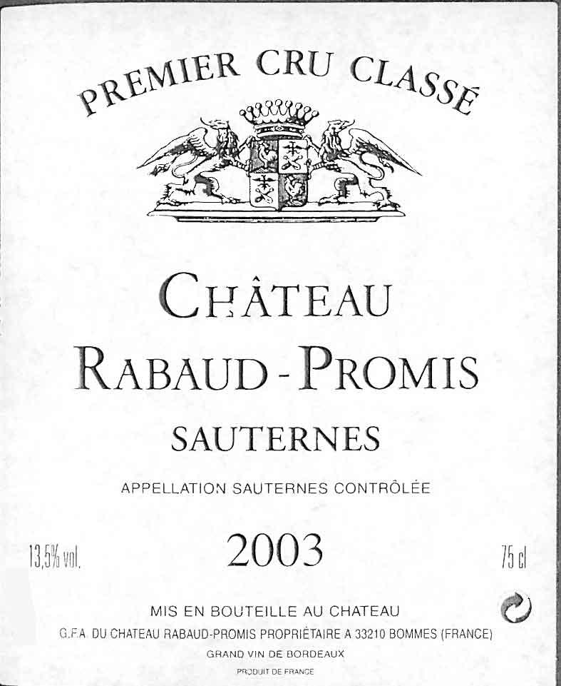 Chateau Rabaud-Promis Sauternes
