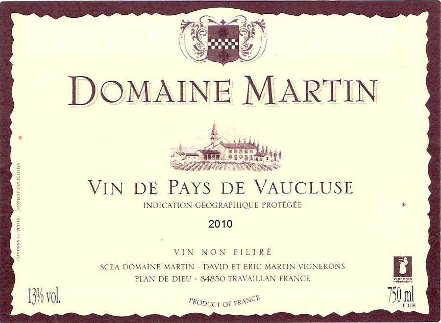 Domaine Martin Vin De Pays De Vaucluse