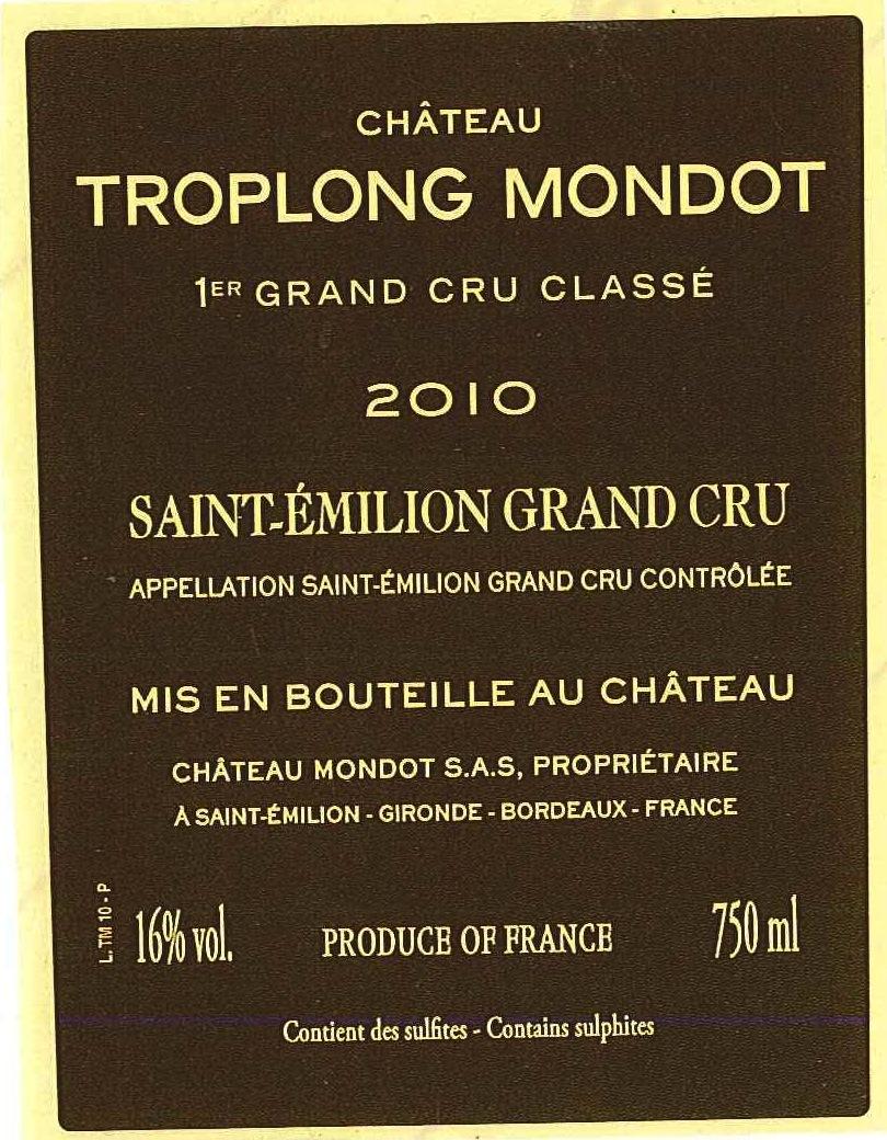 Troplong Mondot 1er Grand Cru Classé
