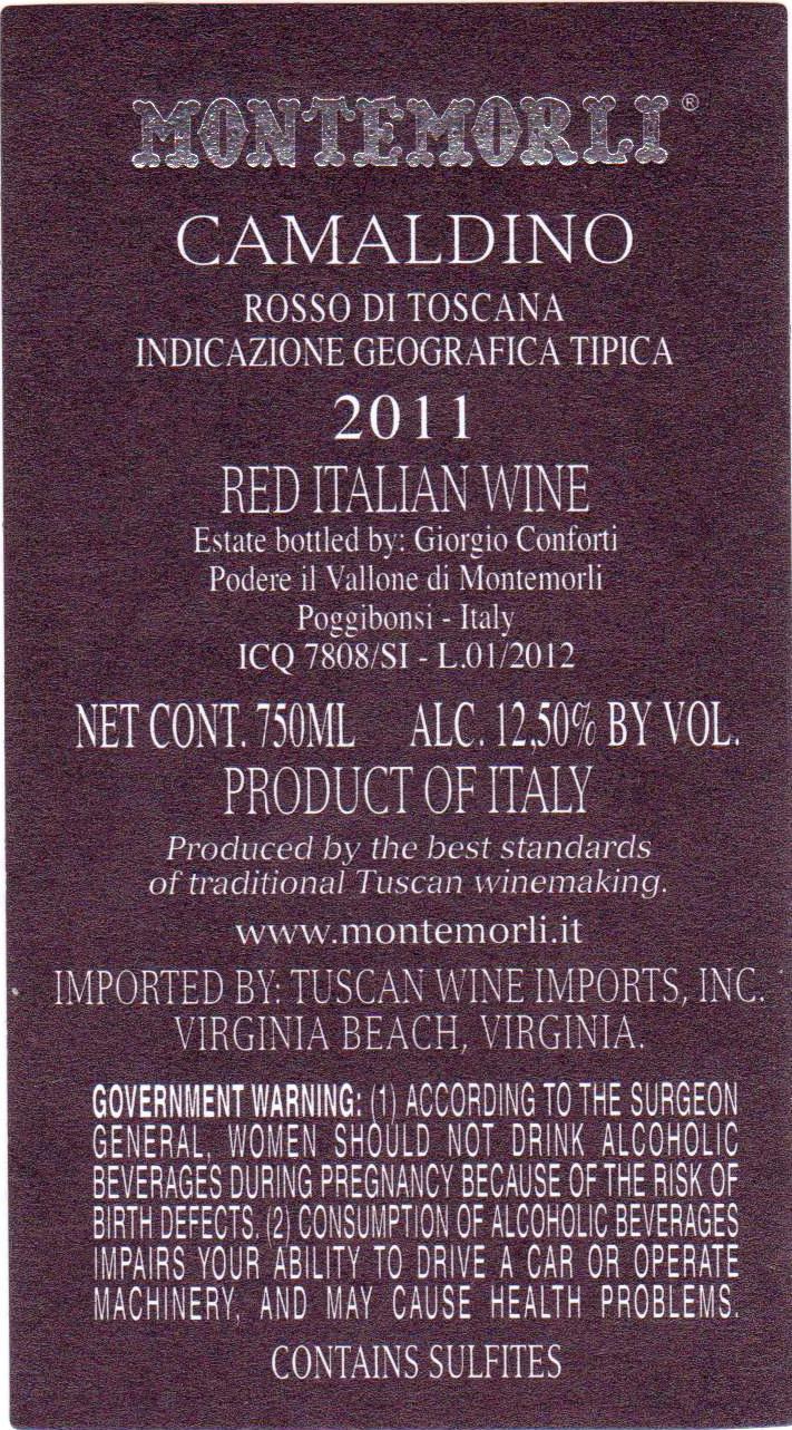 Camaldino Indicazione Geografica Tipica Red Italian Wine