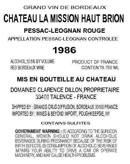 Chateau La Mission Haut Brion Pessac-Leognan Rouge