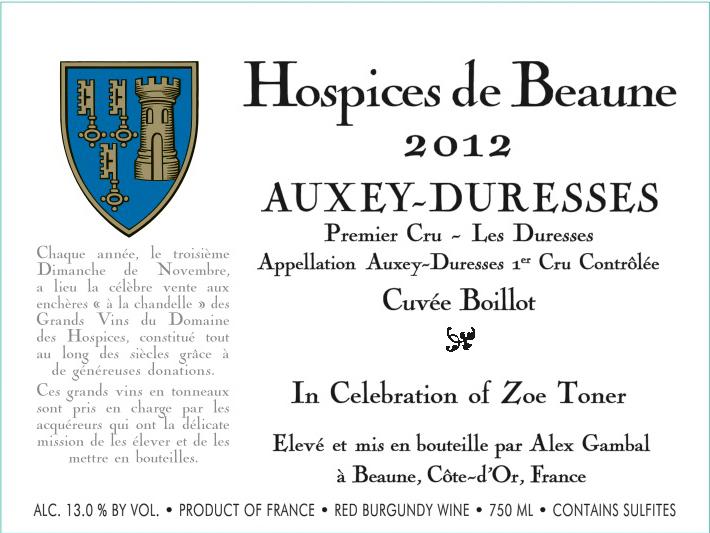 Hospices De Beaune Auxey-Duresses Premier Cru - Les Duresses