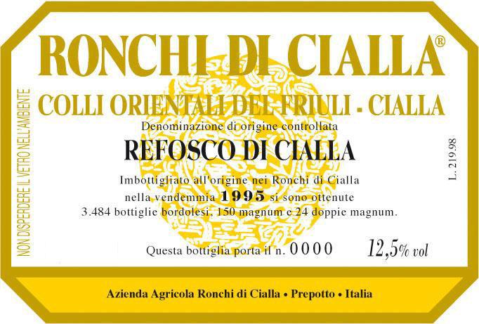 Ronchi Di Cialla Refosco Di Cialla White