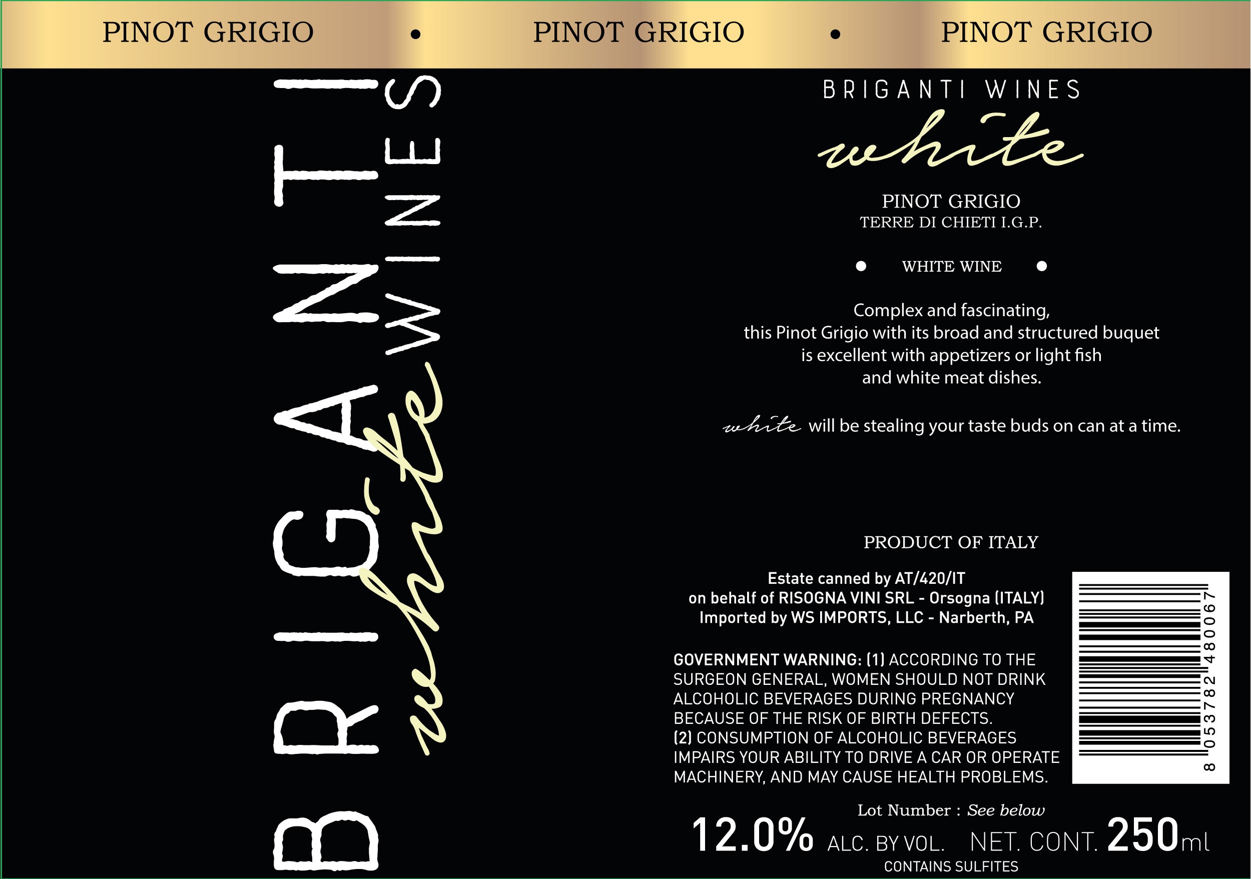 Briganti Wines White Pinot Grigio