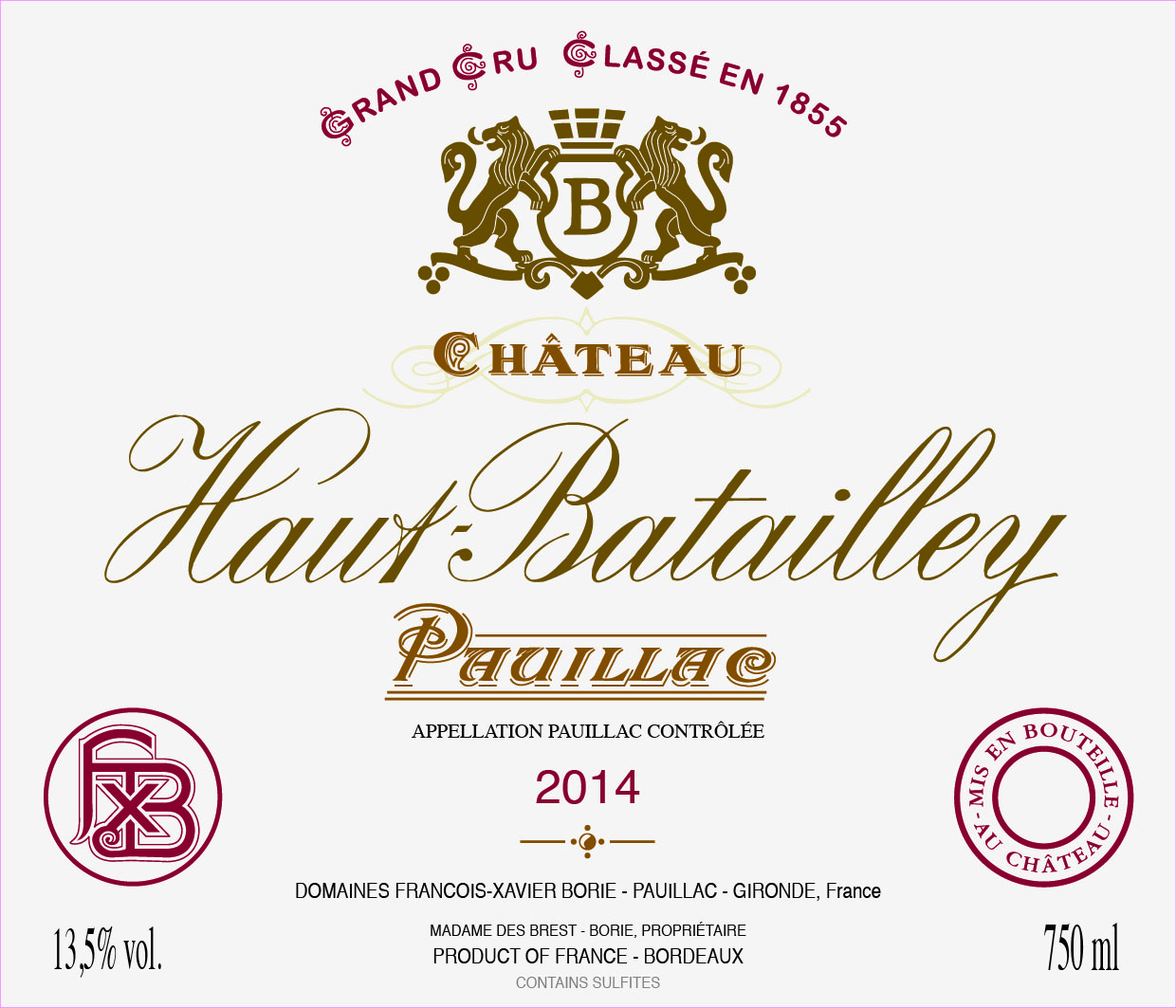 Château Haut-Batailley Pauillac Contrôlée