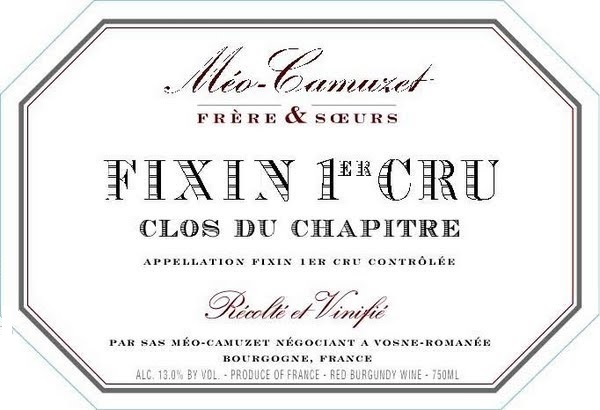 Fixin 1er Cru Clos du Chapitre