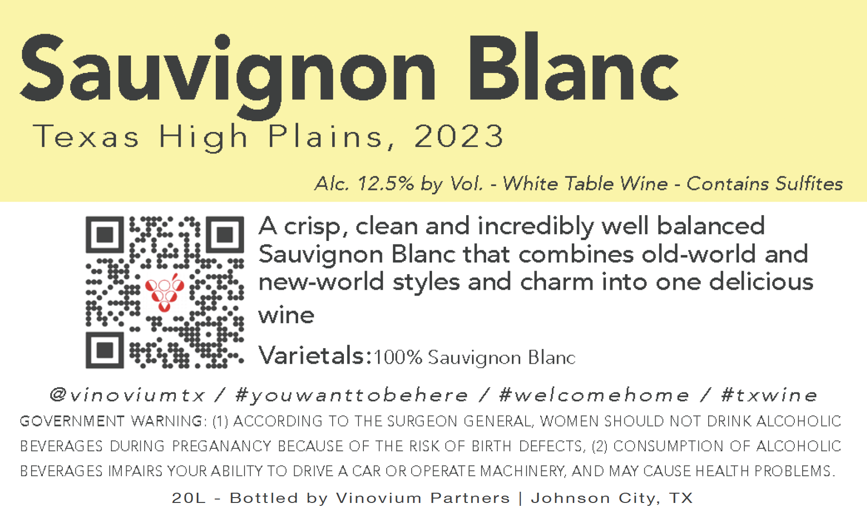 Sauvignon Blanc Texas High Plains