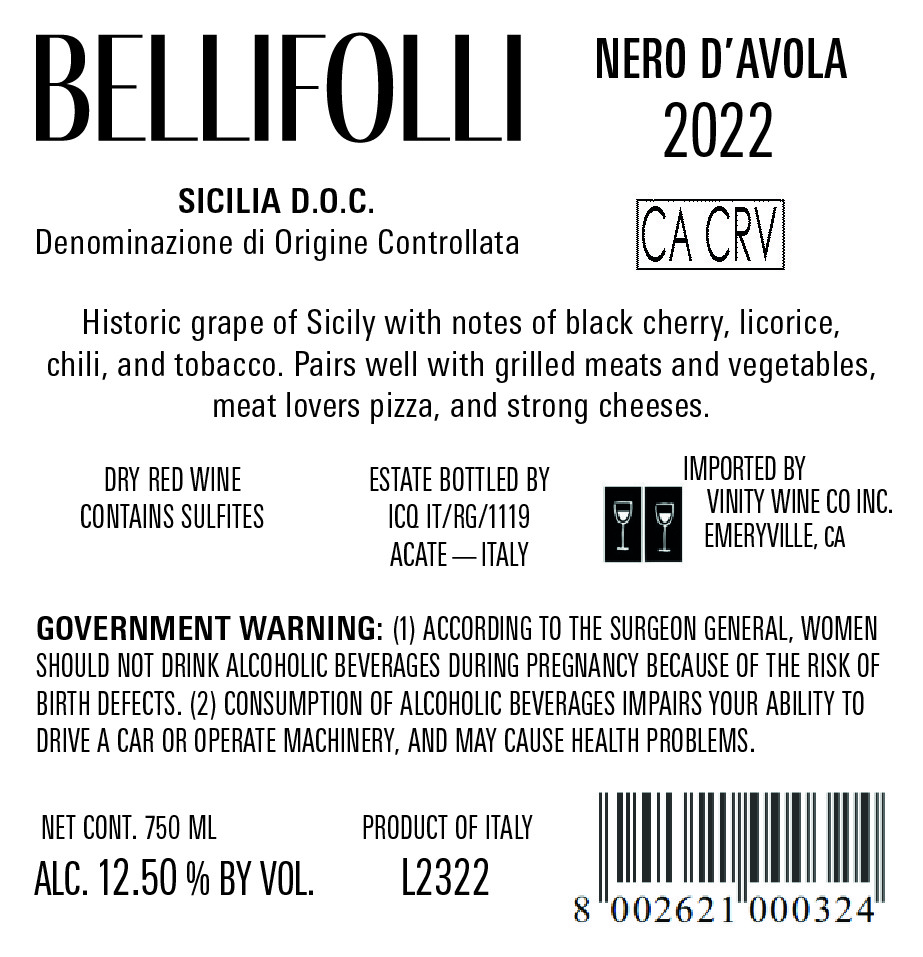 Sicilia D.O.C. Nero D'avola